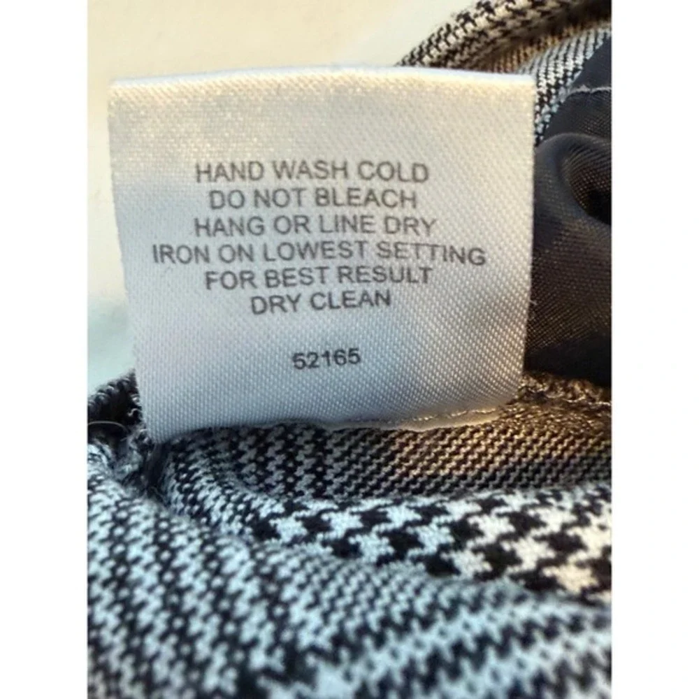 Romeo &‎ Juliet Couture Houndstooth Print Pants Black White Plaid Stretch Knit M